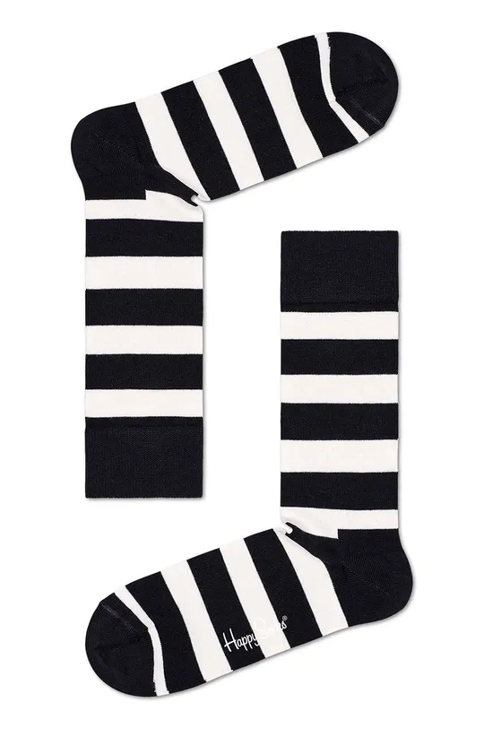 Happy Socks - Skarpetki Classic Black & White (4-pack) 86 % Bawełna, 2 % Elastan, 12 % Poliamid