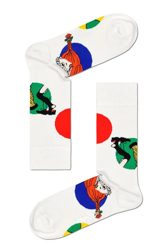 biela Happy Socks - Ponožky Pippi Longstocking Dámsky