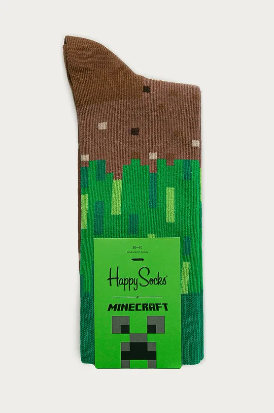 Happy Socks - Ponožky x Minecraft zelená