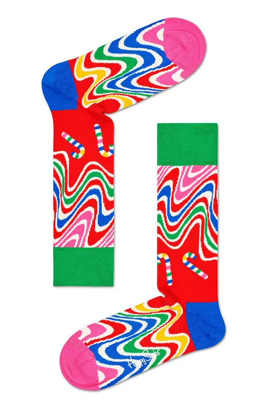 Happy Socks - Ponožky Psychedelic Candy Cane (2-pak) zelená