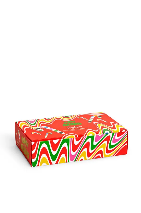 multicolor Happy Socks - Skarpetki Psychedelic Candy Cane (4-pack) Męski