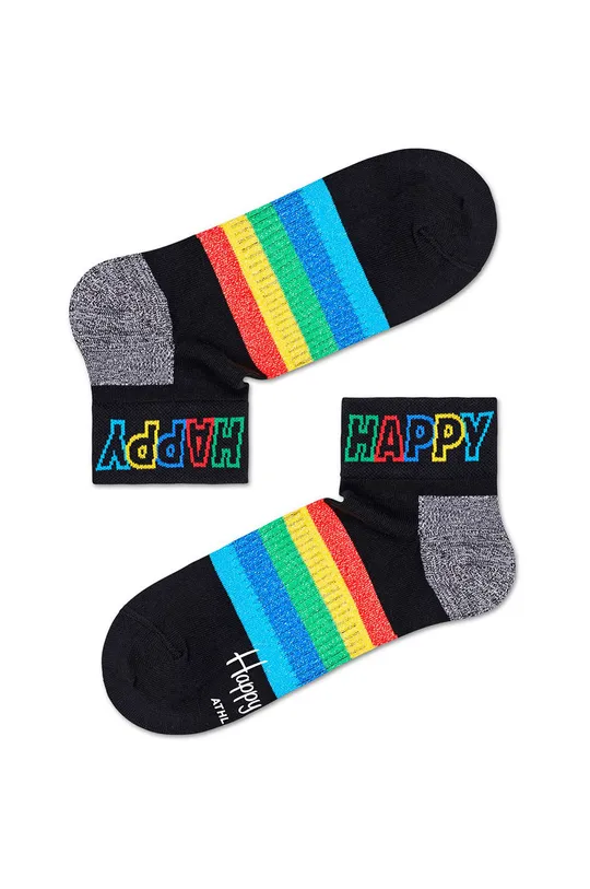 czarny Happy Socks - Skarpetki Athletic Rainbow Męski
