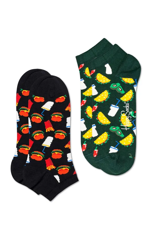 viacfarebná Happy Socks - Členkové ponožky Hamburger (2-pak) Pánsky