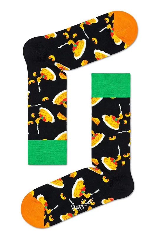 čierna Happy Socks - Ponožky Mac & Cheese Sock Pánsky