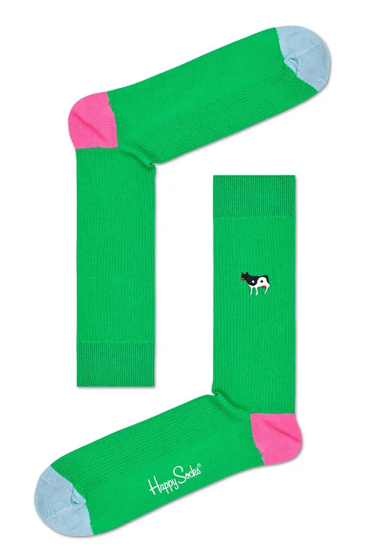 zelená Happy Socks - Ponožky Yin Yang Cow Pánsky