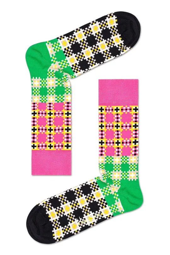 többszínű Happy Socks - Zokni Tartan Square Sock Férfi