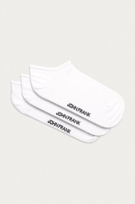 bílá John Frank - Kotníkové ponožky (3-pack) Pánský