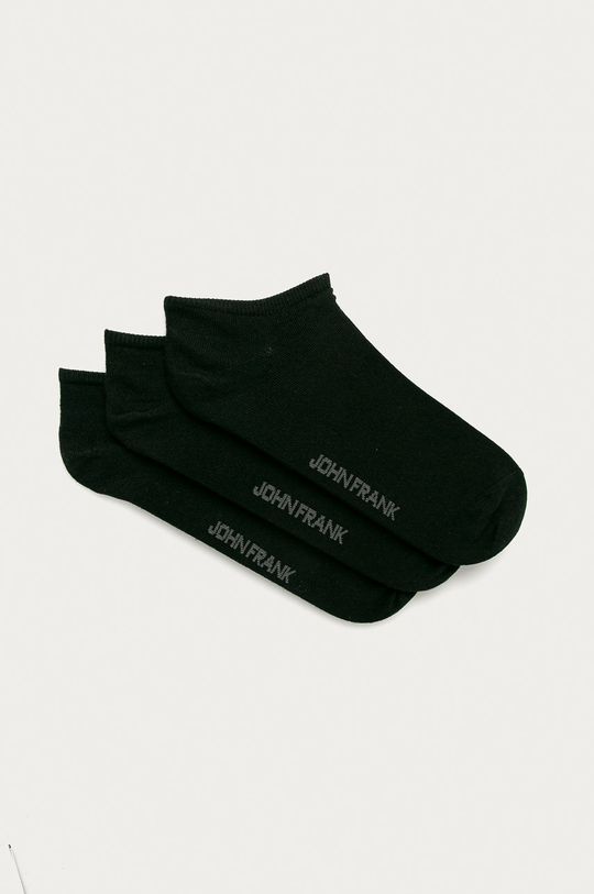 černá John Frank - Kotníkové ponožky (3-pack) Pánský