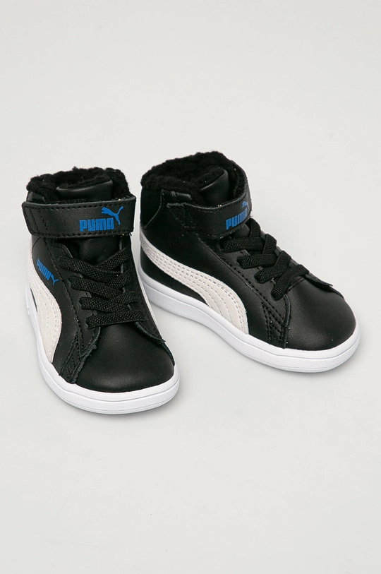 Puma - Detské topánky Smash v2 Mid L Fur V Inf 366899 čierna