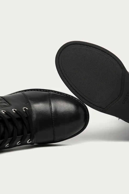 čierna Guess Jeans - Kožené členkové topánky