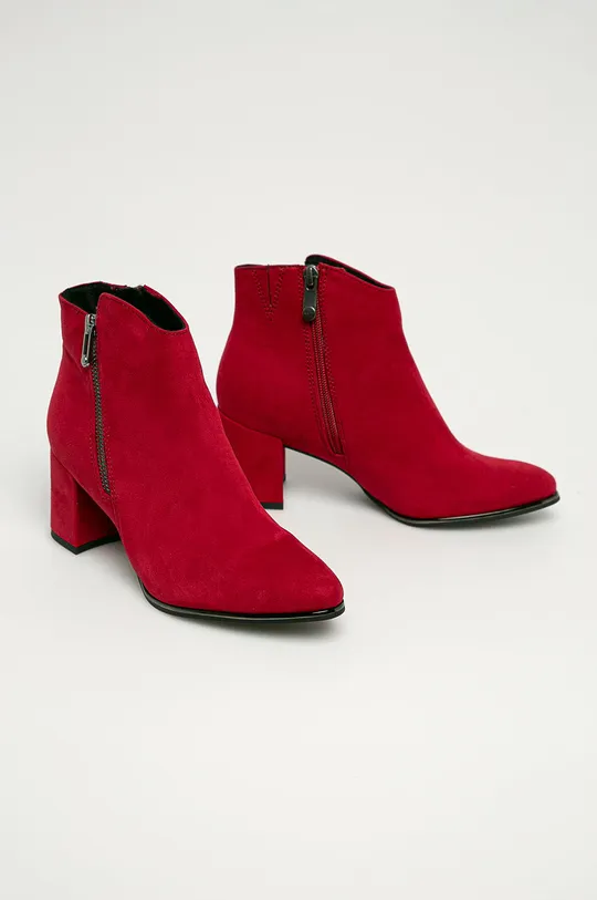 Marco Tozzi - Členkové topánky červená