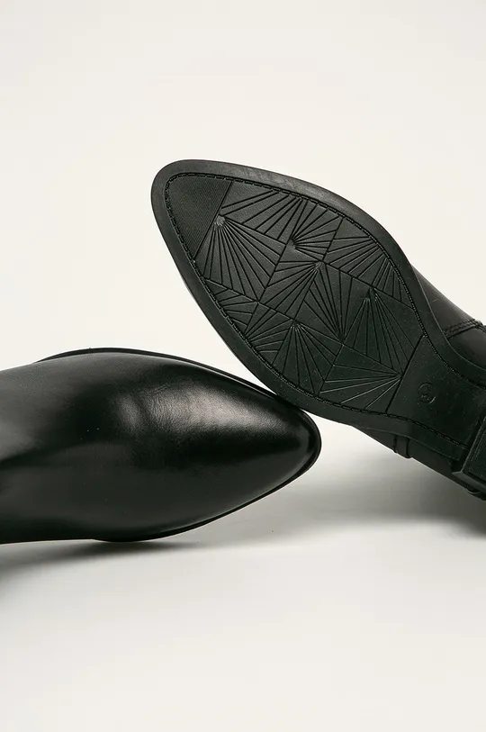 μαύρο Marco Tozzi - Δερμάτινες μπότες