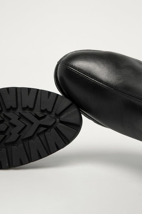 čierna Marco Tozzi - Kožené členkové topánky