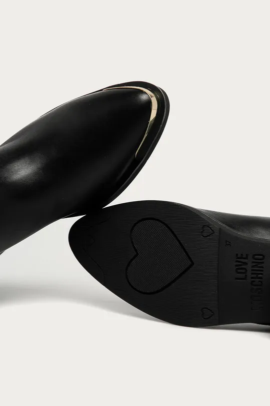 čierna Love Moschino - Kožené kovbojské topánky
