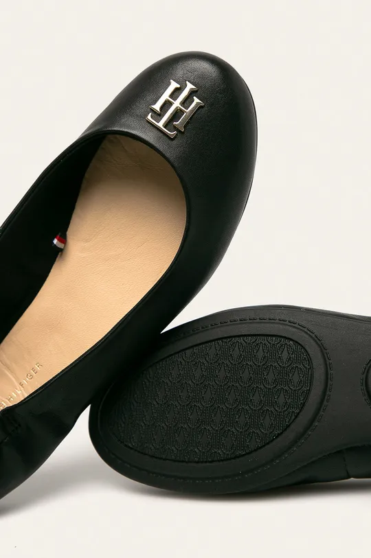 fekete Tommy Hilfiger - Bőr balerina cipő