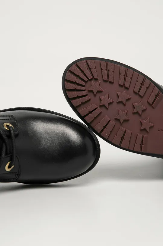 čierna Tommy Hilfiger - Kožené členkové topánky