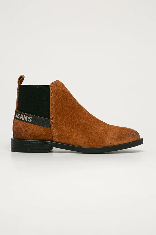 hnedá Tommy Jeans - Semišové topánky Chelsea Dámsky