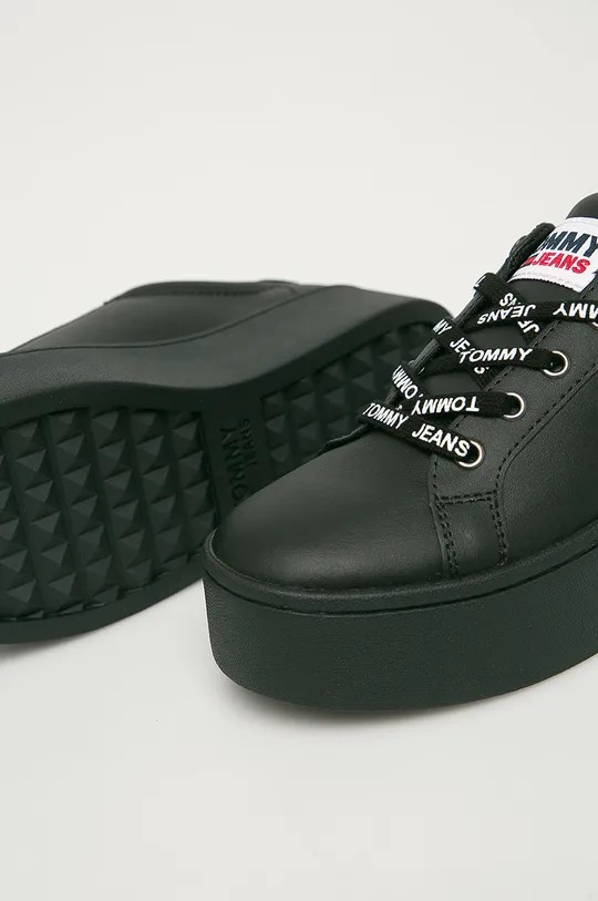 čierna Tommy Jeans - Kožená obuv