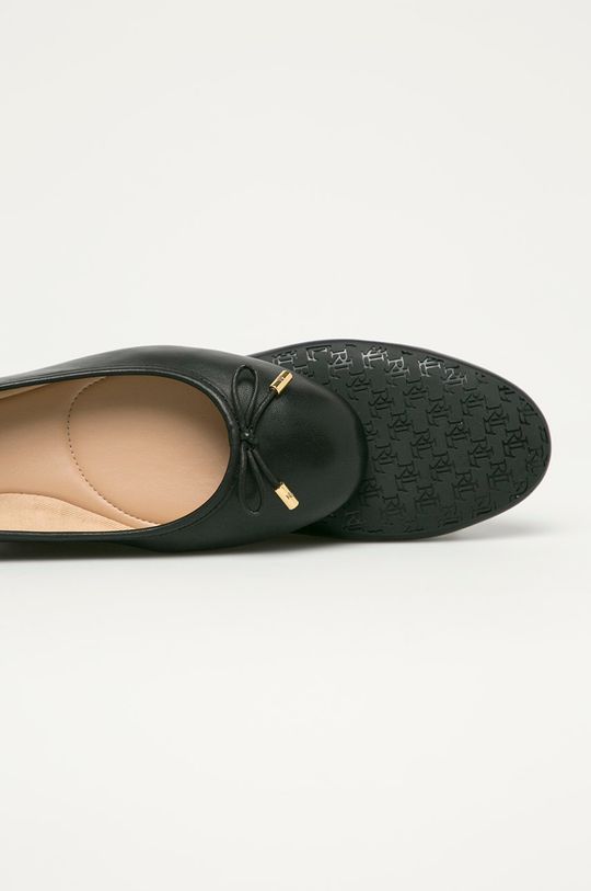 fekete Lauren Ralph Lauren - Bőr balerina cipő