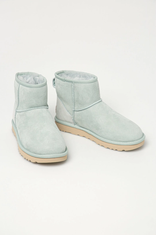 UGG - Semišové snehule Classic Mini tyrkysová