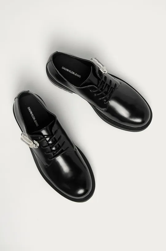 μαύρο Calvin Klein Jeans - Δερμάτινα κλειστά παπούτσια