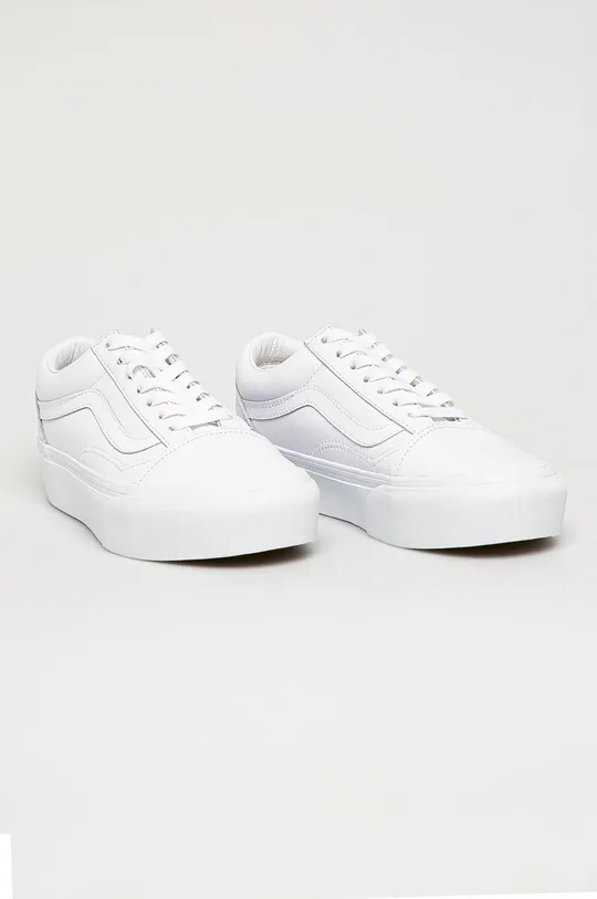 Vans - Kožená obuv biela