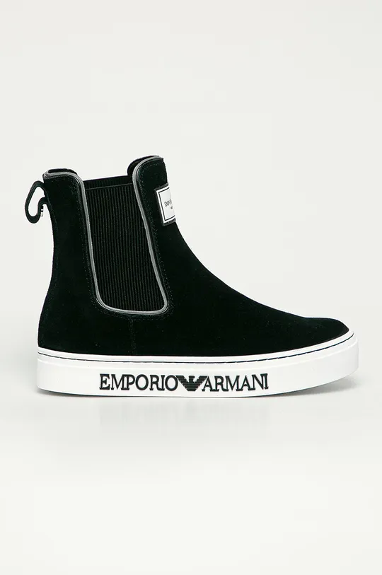 fekete Emporio Armani - Magascipő velúrból Női