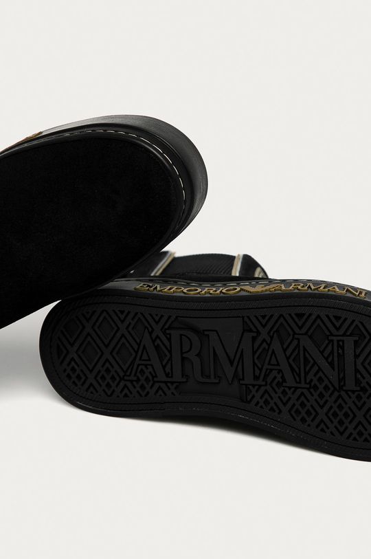 černá Emporio Armani - Semišové kotníkové boty