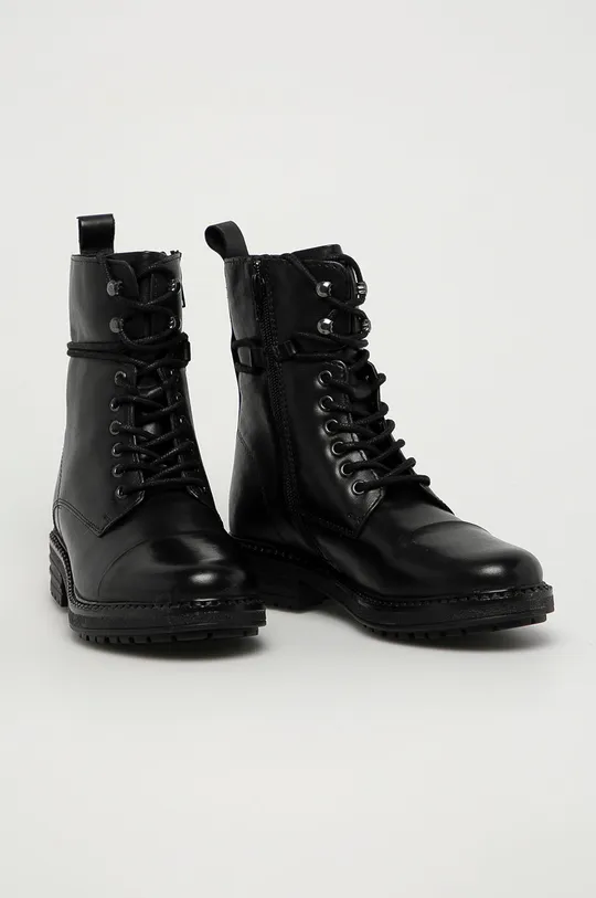 Aldo - Kožené členkové topánky Onoressa čierna