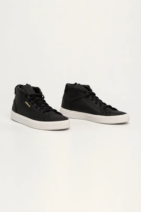 adidas Originals - Кожаные кроссовки Sleek Mid чёрный