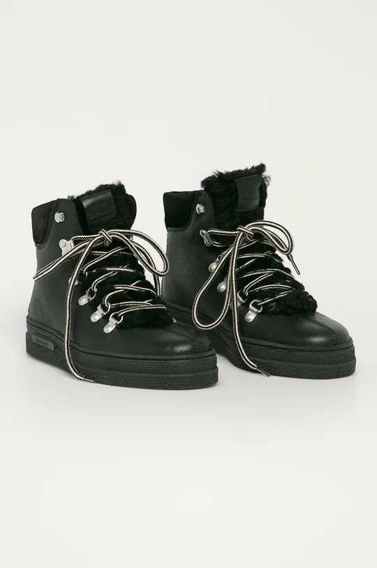 Gant - Kožené členkové topánky Breonna čierna