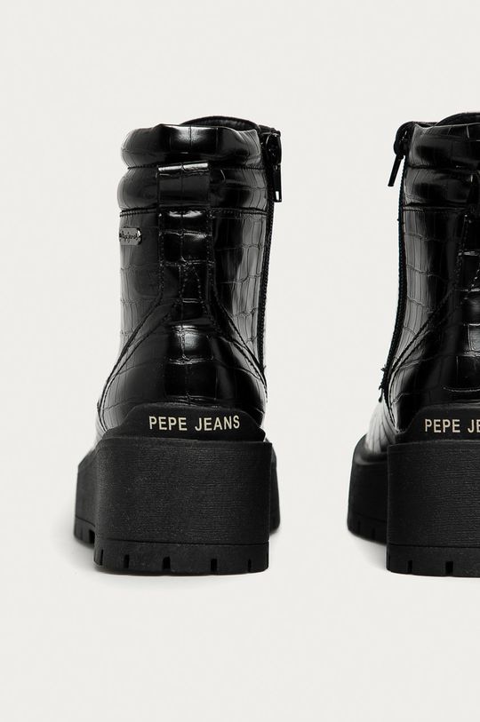 čierna Pepe Jeans - Workery Bobbing Croco