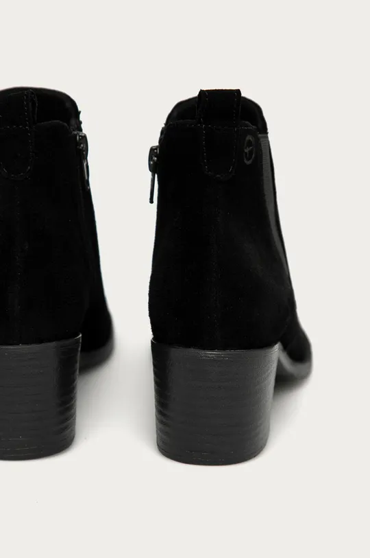 čierna Tamaris - Kožené členkové topánky
