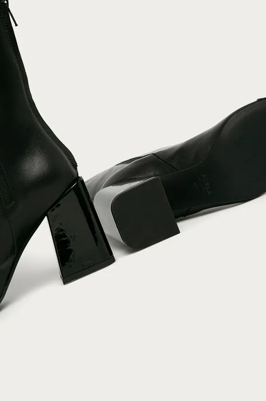 čierna Furla - Kožené členkové topánky Block
