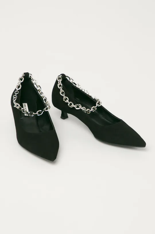 Karl Lagerfeld - Magassarkú cipő velúrból fekete