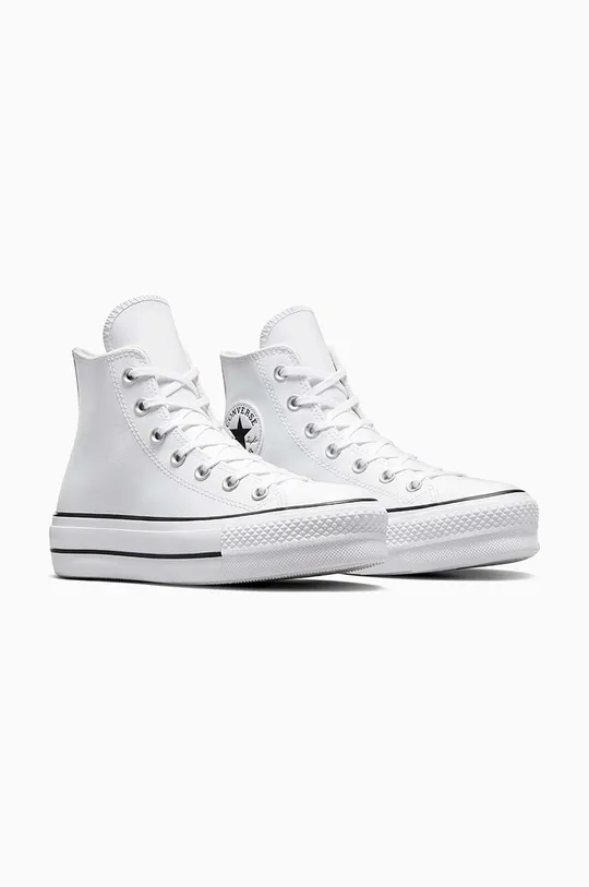 Δερμάτινα ελαφριά παπούτσια Converse Chuck Taylor All Star Lift λευκό