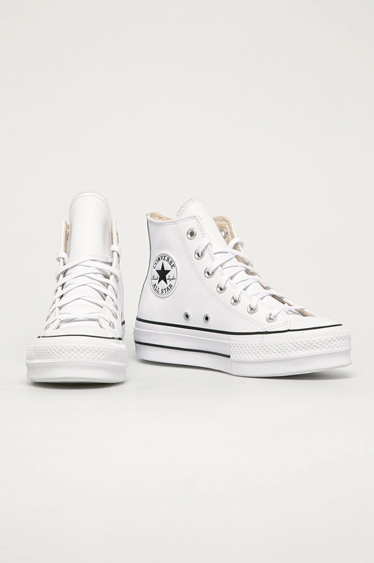 Δερμάτινα ελαφριά παπούτσια Converse Chuck Taylor All Star Lift λευκό