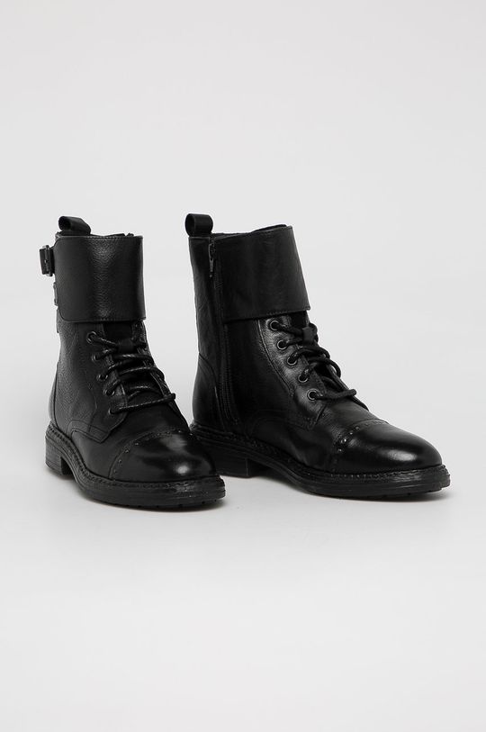 Levi's - Kožené členkové topánky čierna