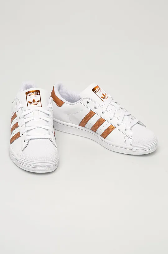 adidas Originals - Kožená obuv Superstar biela