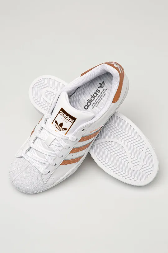 bianco adidas Originals scarpe in pelle Superstar