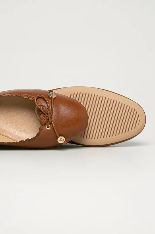 barna Lauren Ralph Lauren - Bőr balerina cipő