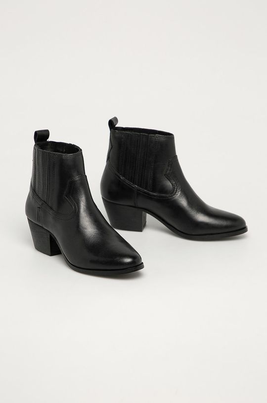 Levi's - Kožené kovbojské topánky čierna