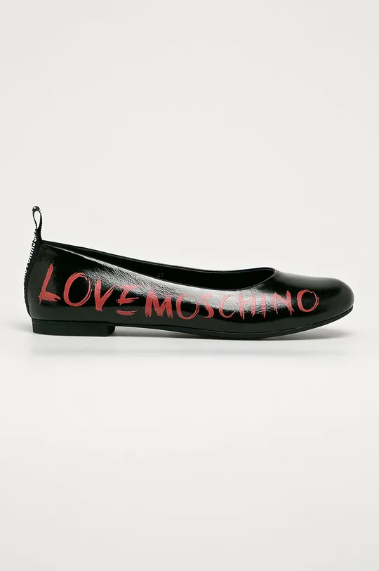 fekete Love Moschino - Bőr balerina cipő Női