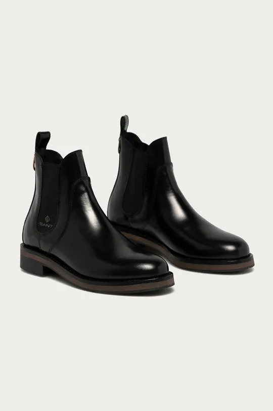 Gant - Kožené topánky Chelsea Maliin čierna