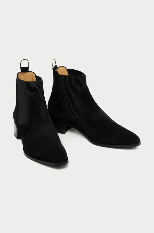 Gant - Semišové topánky Chelsea Isla čierna