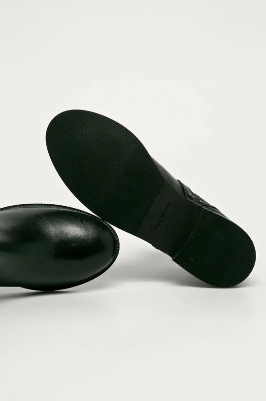 čierna Pepe Jeans - Kožené členkové topánky Maldon Esse