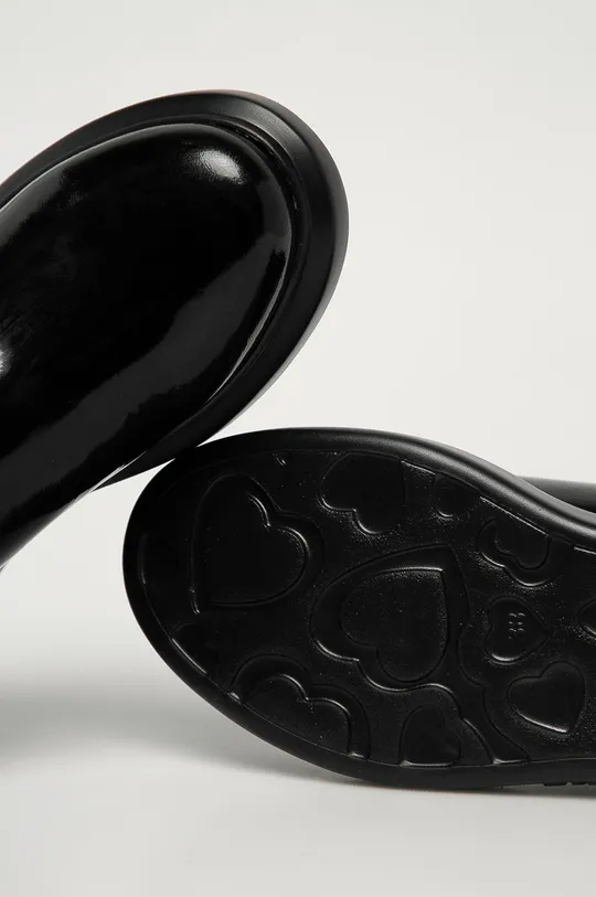 čierna Love Moschino - Kožené členkové topánky