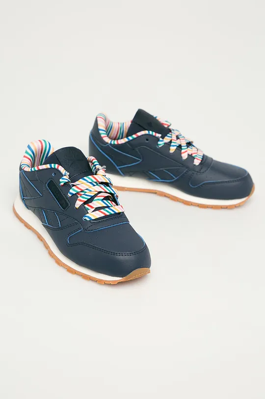 Reebok Classic - Detské topánky Cl Lthr Txt FW6118 tmavomodrá