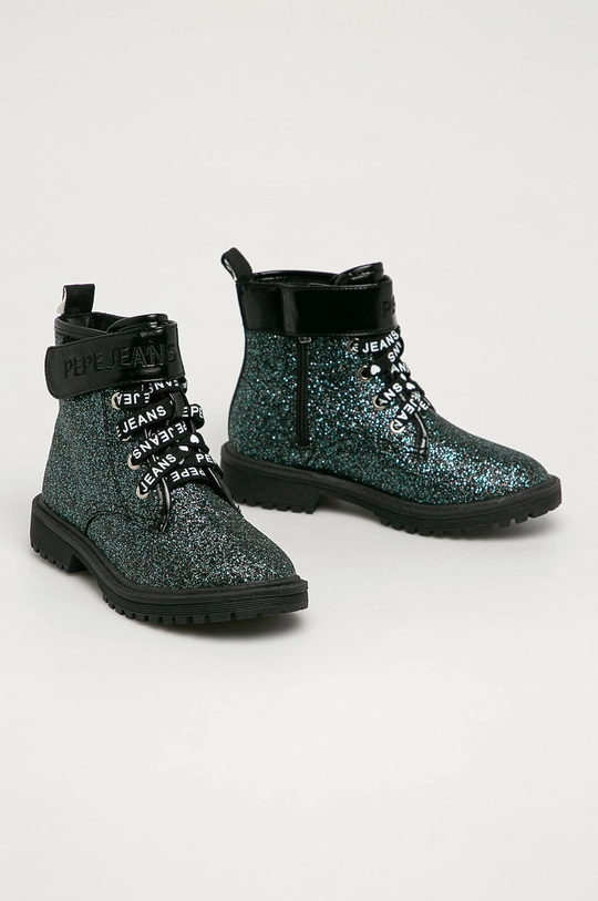 Pepe Jeans - Detské workery Hatton Velcro Glitter čierna