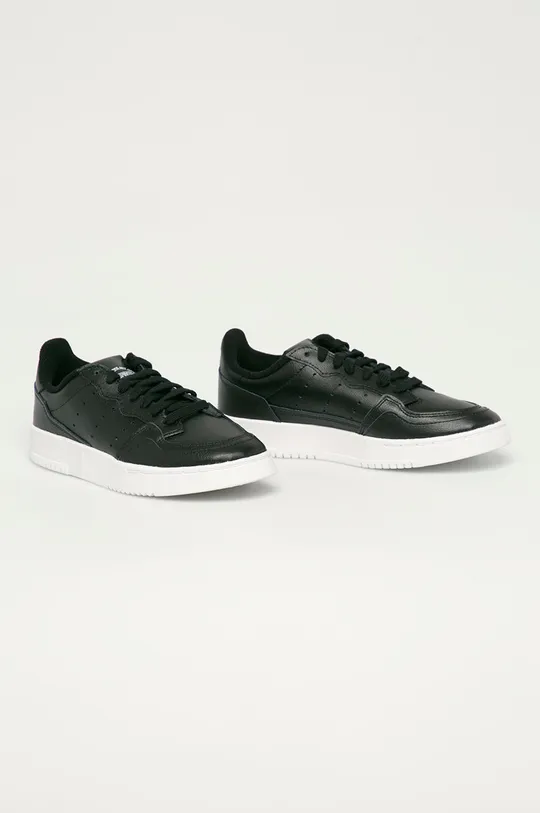 adidas Originals - Παιδικά δερμάτινα παπούτσια Supercourt J μαύρο